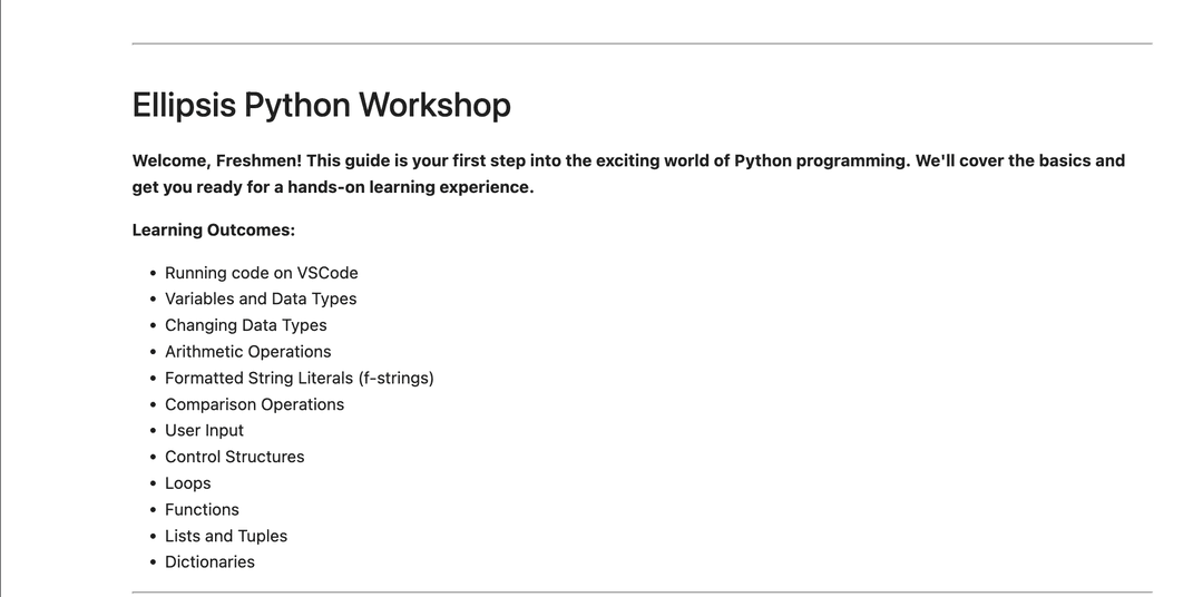 Python Workshop Materials
